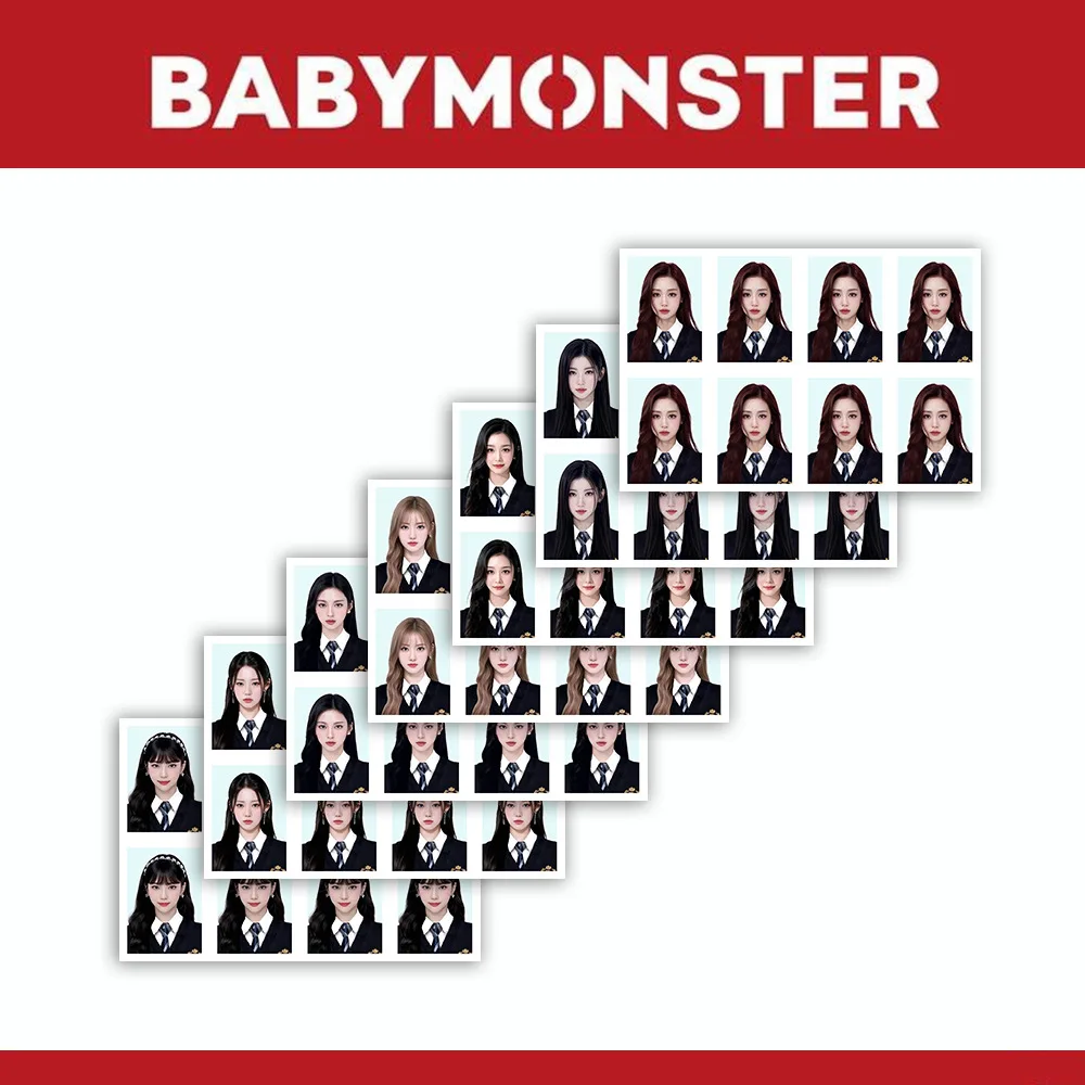 KPOP BABYMONSTER One Inch HD Photo Cards Ahyeon Chiquita Ruka Asa Fashion Resume Passport Picture Boys Girls Fans Collectibles