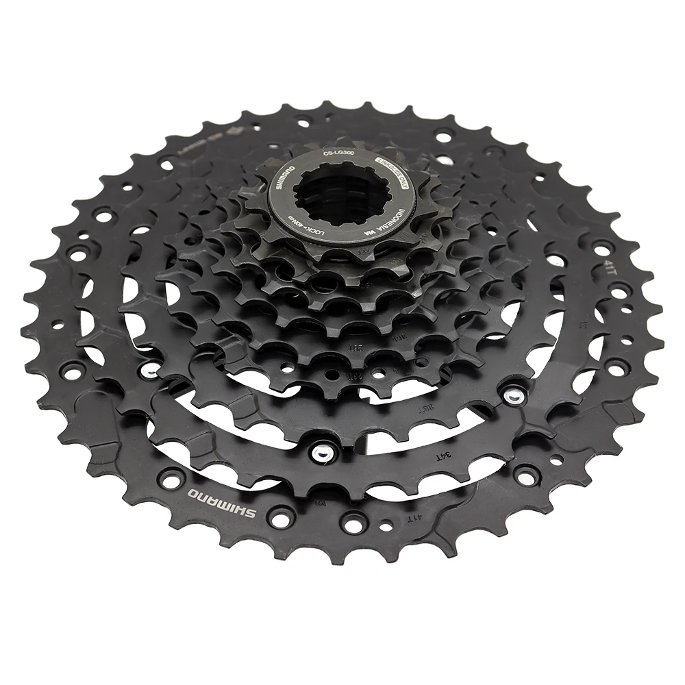 SHIMANO CUES CS-LG300-9 9 Speed Cassette Sprocket LINKGLIDE 11-36T 11-41T Bicycle Freewheel for Mountain Bike Original Parts