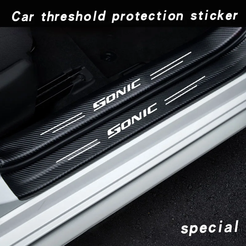 Car Sill Protector Decoration Sticker modelY Welcome Pedal Protection Strip for Chevrolet Sonic Car Accessories Anti Scratch