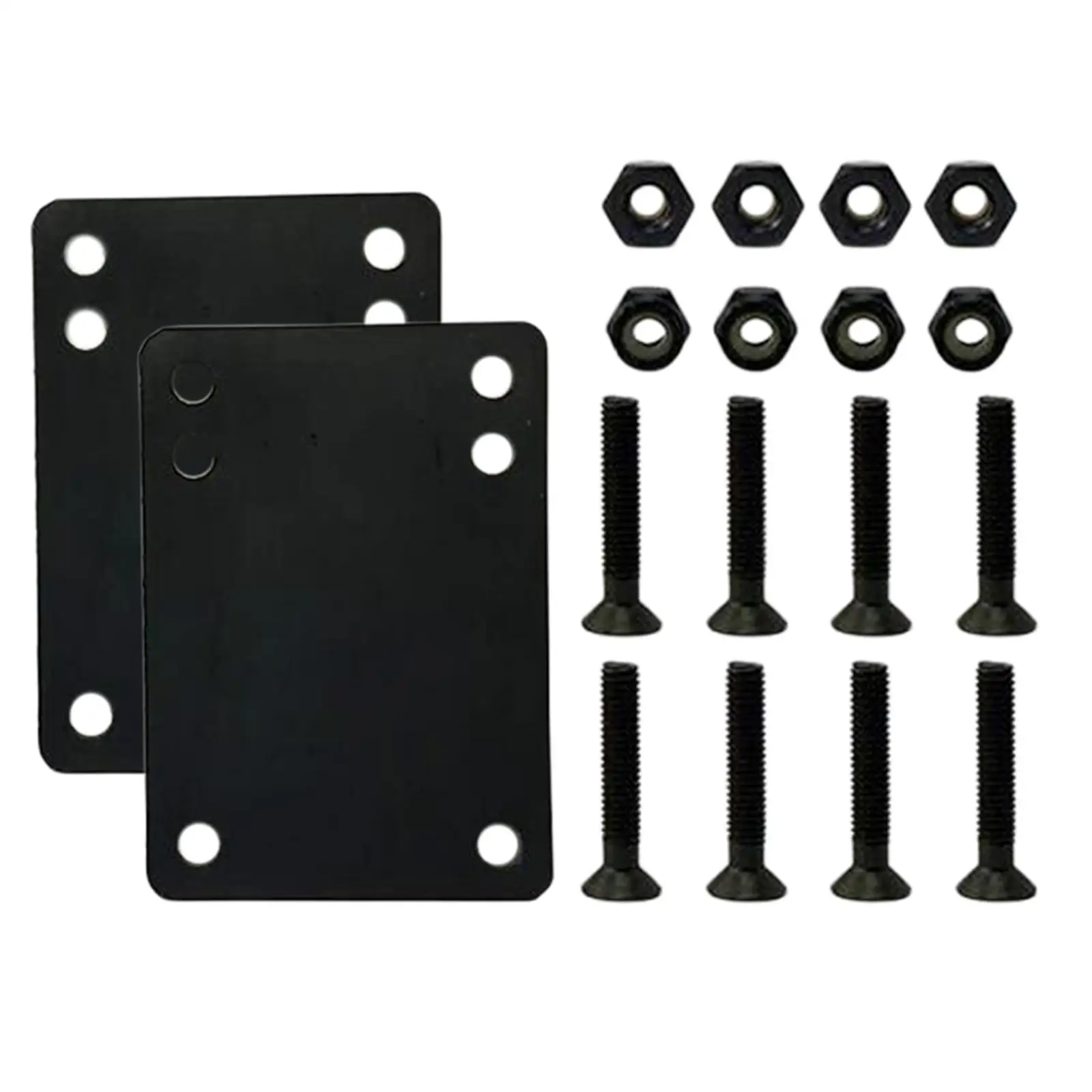 4x camion da skateboard per montaggio su longboard con 2 accessori per pad