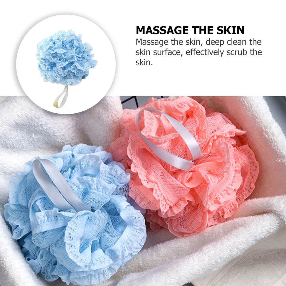 

3pcs Mesh Balls Deep Cleansing Scrubber Shower Body Sponge Poufs Sensitive Skin Bath Ball Scourer Soap Saver Bathtub Accessories