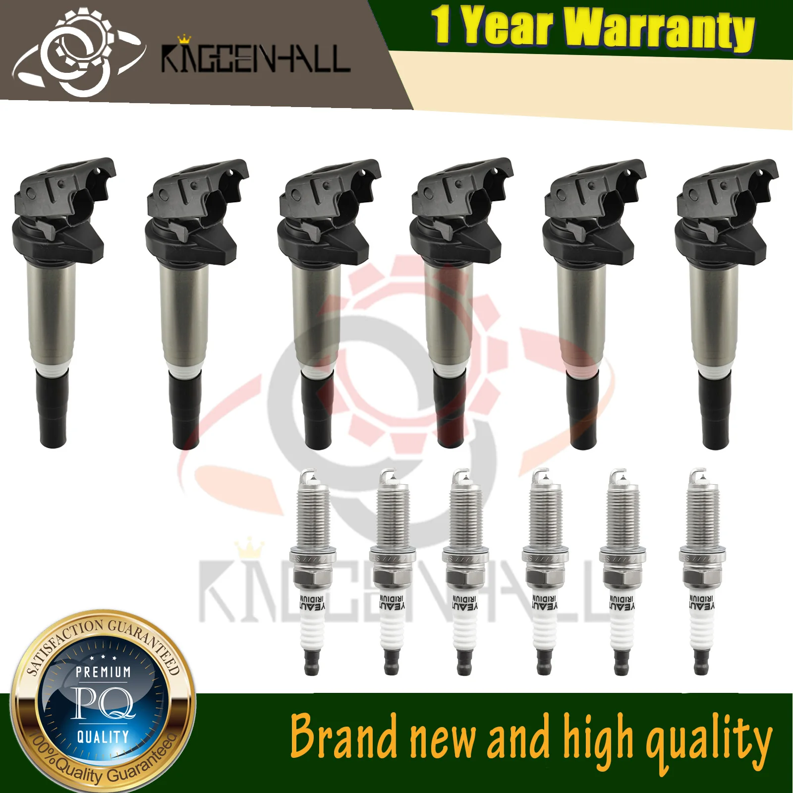 

6Pcs Ignition Coil+Spark Plug For BMW 128i 2007-2013 3.0l 128i 528i 2006-2007 3.0l Z4 X5 001-10-26383 12138616153 0 221 504 100