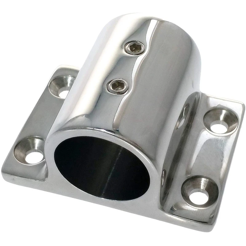 

1 пара морских поручней для лодок, нержавеющая сталь 316, 90 градусов, прямоугольная стойка для крепления на основании, поручня для трубки 22 мм