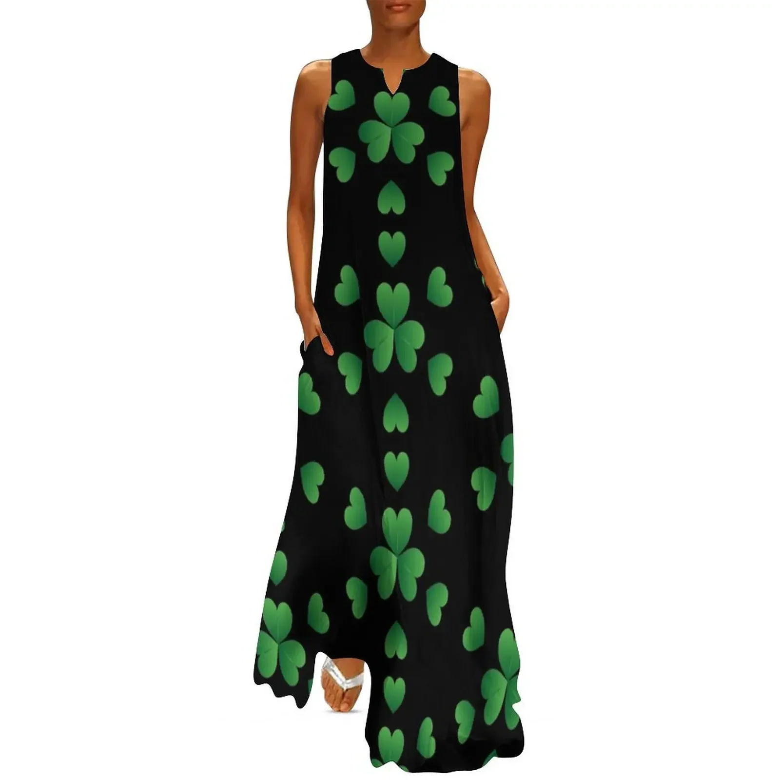 

Clover and green hearts - geometric pattern Long Dress dress women summer 2025 evening dresses ladies ceremony dresses Dress