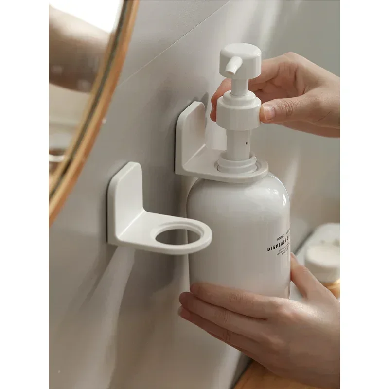 1/2pcs Wall Mounted Dispenser Bottle Holder Adhesive Shampoo Lotion Hand Soap Bottle Hanger Bathroom Storage Rack