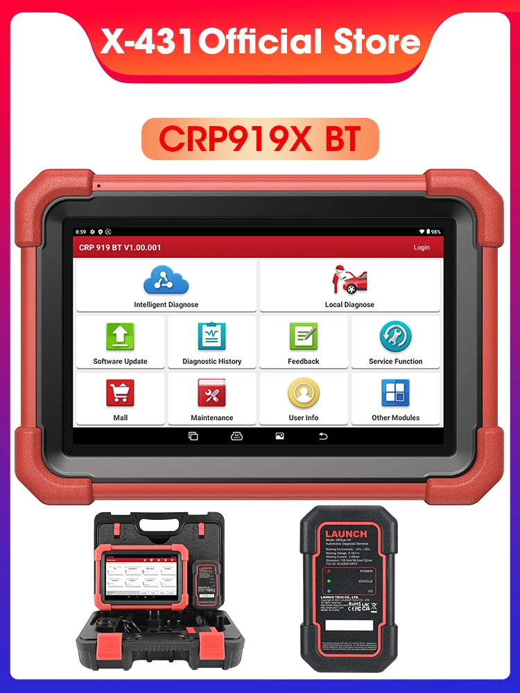 LAUNCH CRP919XBT Auto-Diagnosegerät OBD2-Scanner Codeleser Kfz-Diagnose Auto-Scan 2 Jahre Kostenlose Updates Canfd Doip