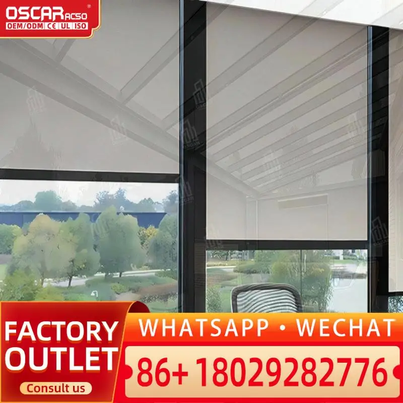 

Motorized Roller Blind Aluminium Waterproof Electric Blind for Home Office Hotel Sun Shade Window Treatment Rolling Blind