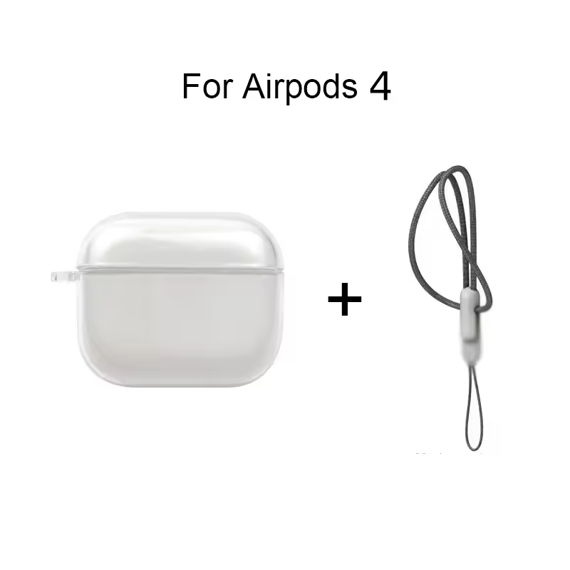 Clear Soft TPU Earphone Case for Airpods 4 3 2 1 Pro Pro2 Pro 3 Shockproof with Lanyard Strap for Airpods 4 Charging Case Cover - Image 9