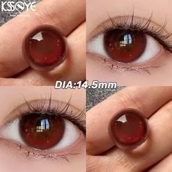 KSSEYE 2PCS Red Contact Lenses with Prescription Beauty Pupils Natural Soft Eye Pink Lenses Makeup Cosplay Free Shipping Yearly