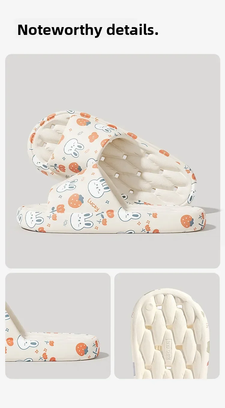 Badezimmer-Antirutsch-Hausschuhe Unisex für drinnen, geruchsabweisend, Sommer-Paar-Badesandalen im niedlichen Stil aus EVA-Material – Detail 10