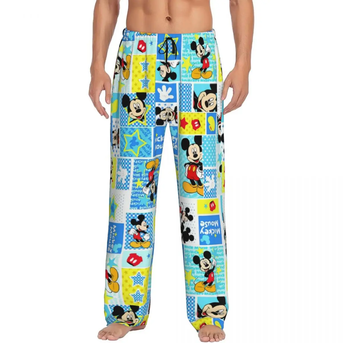 

Custom Printed Minnie Mickey Mouse Cartoon Animation Pajama Pants Men Sleep Sleepwear Bottoms with Pockets