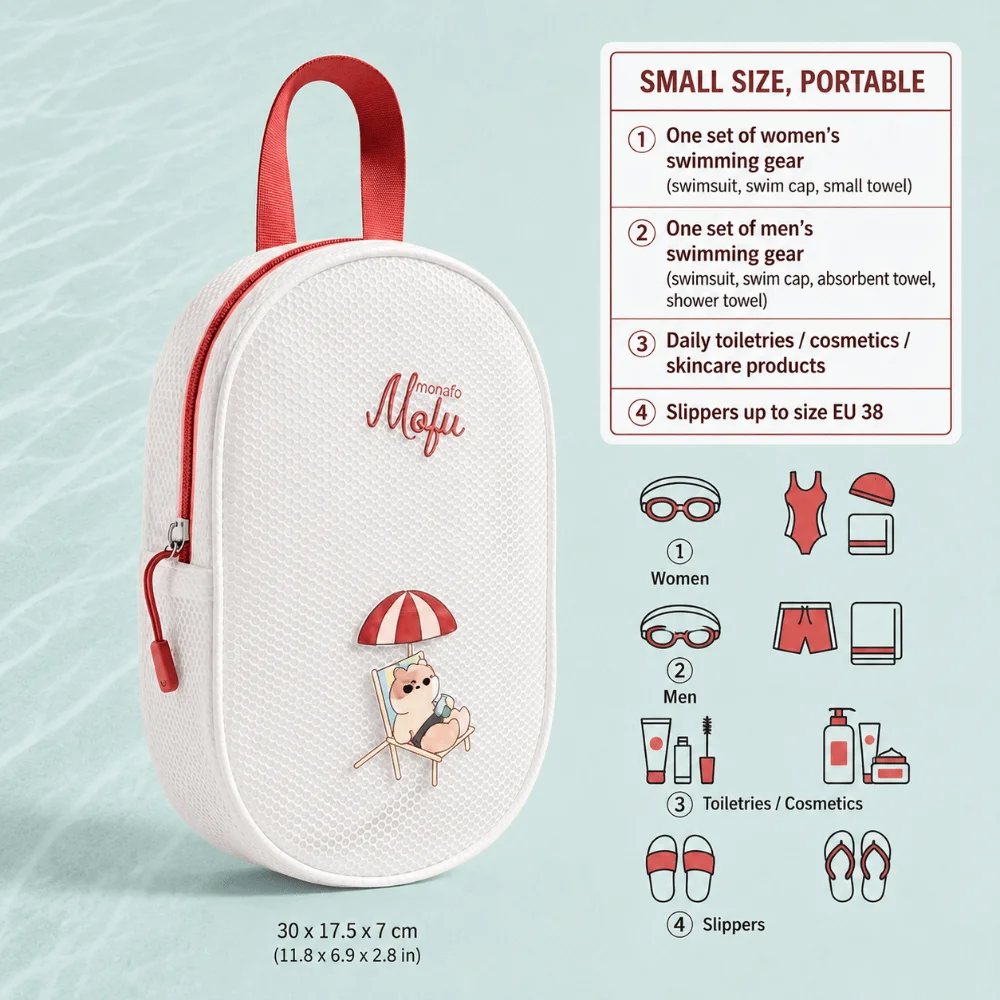 Wear Resistant Swimming Storage Bag Waterproof Large Capacity Portable Organizer Bag Mesh Fabric EVA Swim Gear Bag Pool Use