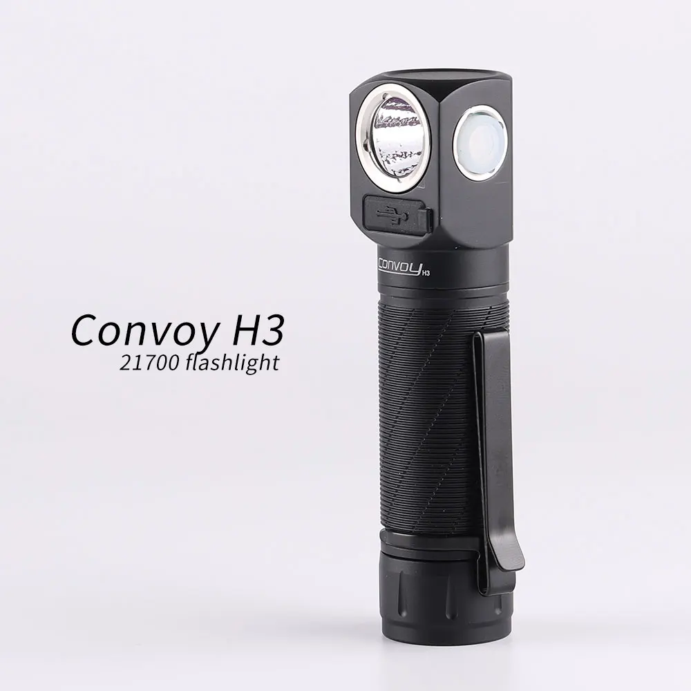 Convoy H3 Flashlight Headlight Nichia 519A R9080 Led Linterna High Power 21700 Head Lamp Flash Light Torch Type-C Headlamp