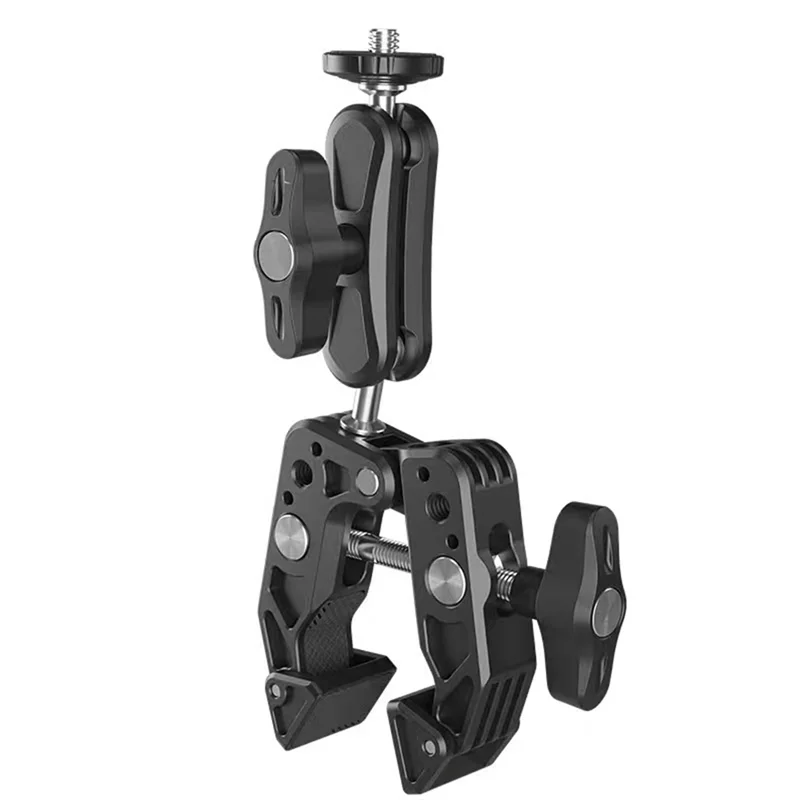 ABMF-Double 360° Ball Head Magic Arm Aluminum Super Clamp For Gopro Insta360 DJI OSMO Aciton Action Mobile Phone Cameras