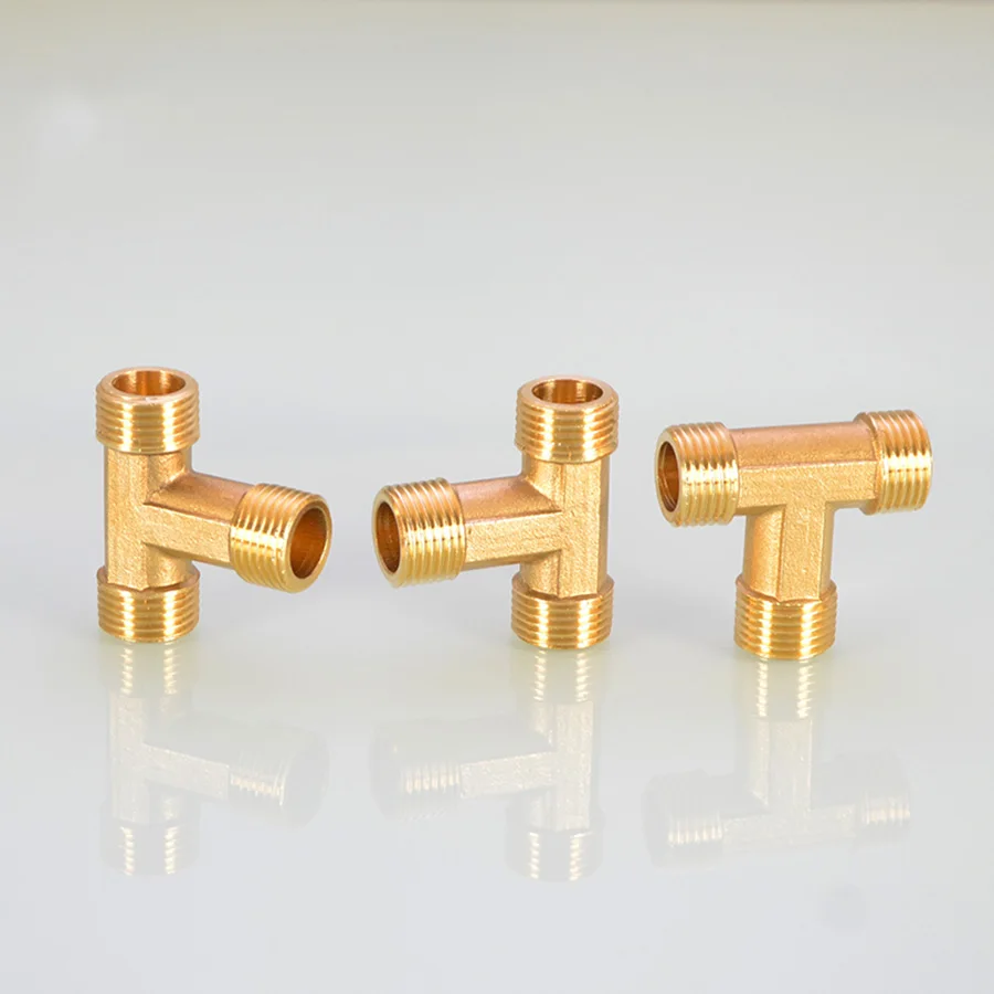 1PCS Extended 1/2 BSP Female Male Tee 3 Ways Splitter Brass Pipe Fitting Water Gas Oil DN15 Home Garden