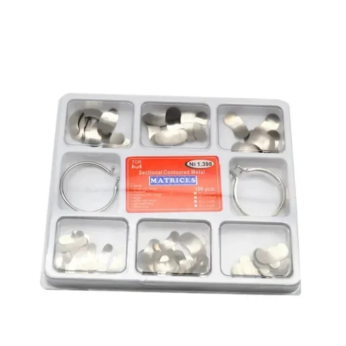 100pcs/box Stainless Steel Metals Supragingivals Ivorys Dentals Matrixs Bands Sectionals Contoureds 1.398