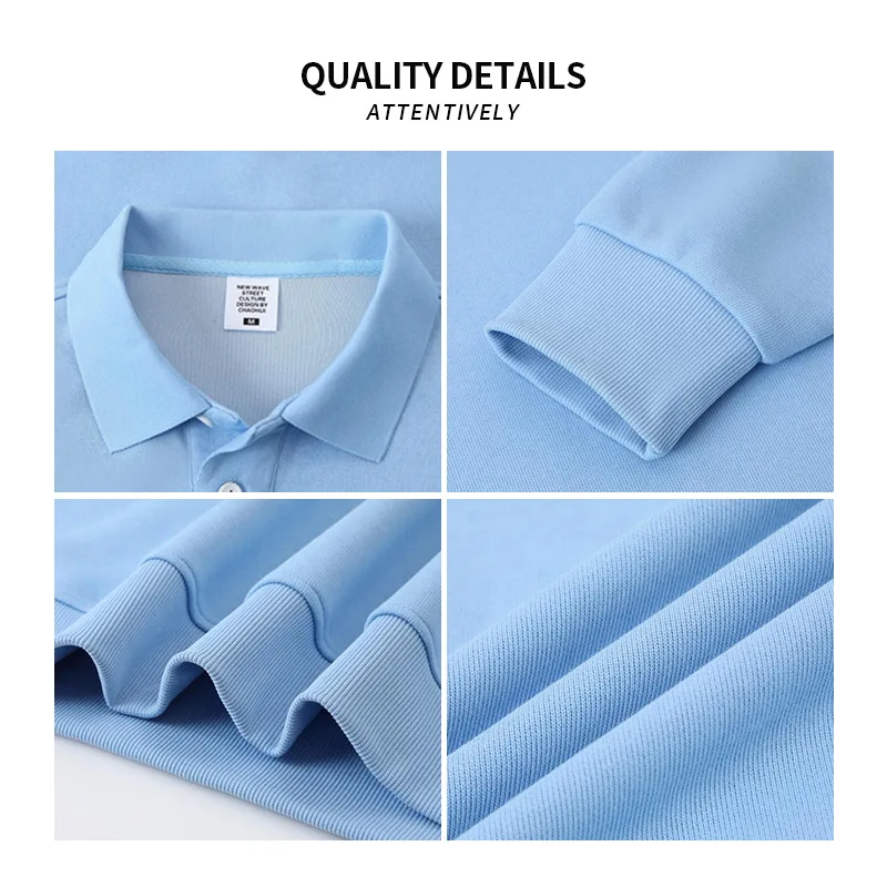 

Spring And Autumn 350G Heavyweight Turn-Down Collar Long Sleeve Sweatshirt Workwear Custom Blank Top In Stock Wholesa