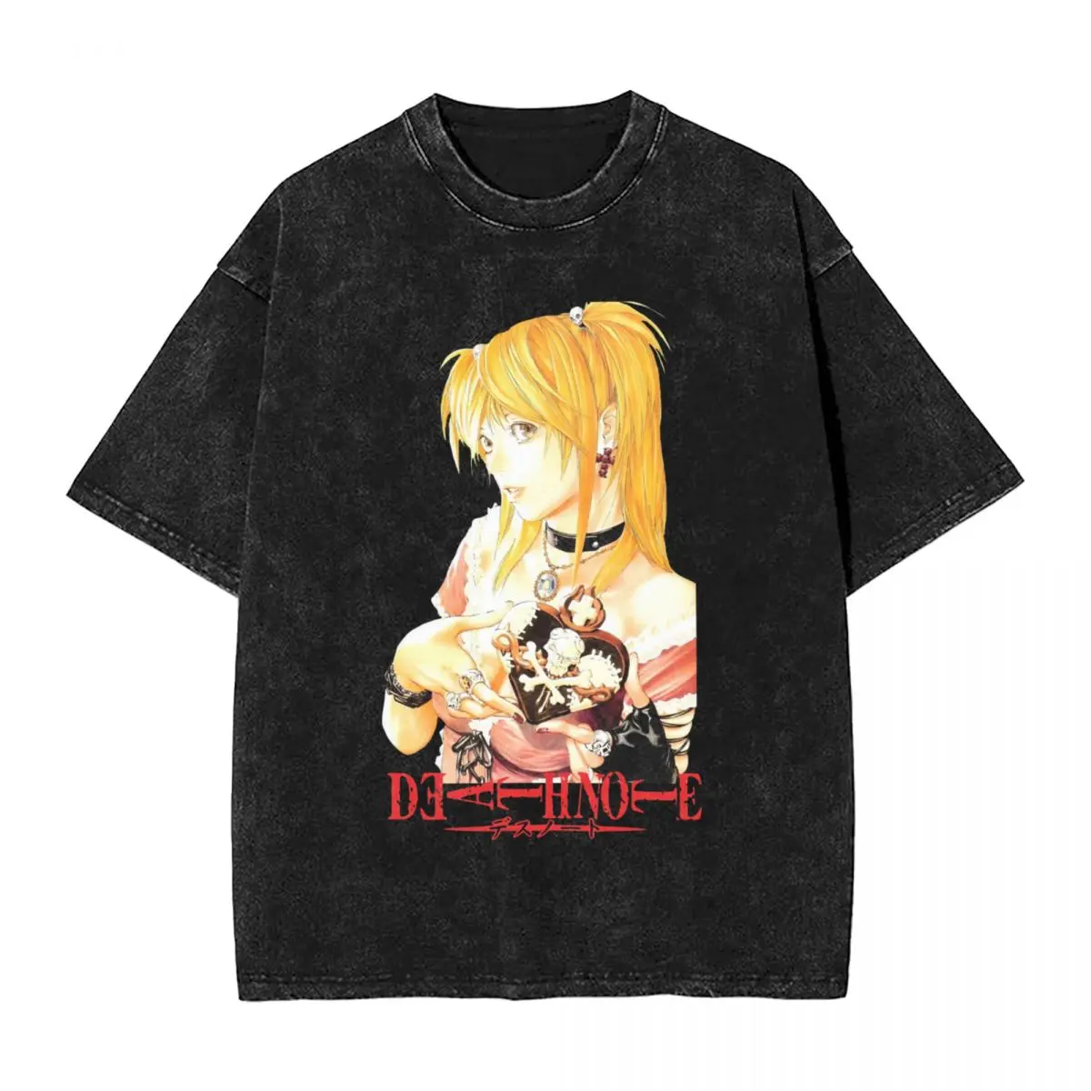 

Death Note Anime Misa T Shirt Hip Hop Washed Short Sleeve Oversize T-Shirt for Men Women Tops Streetwear Graphic Printed Tees