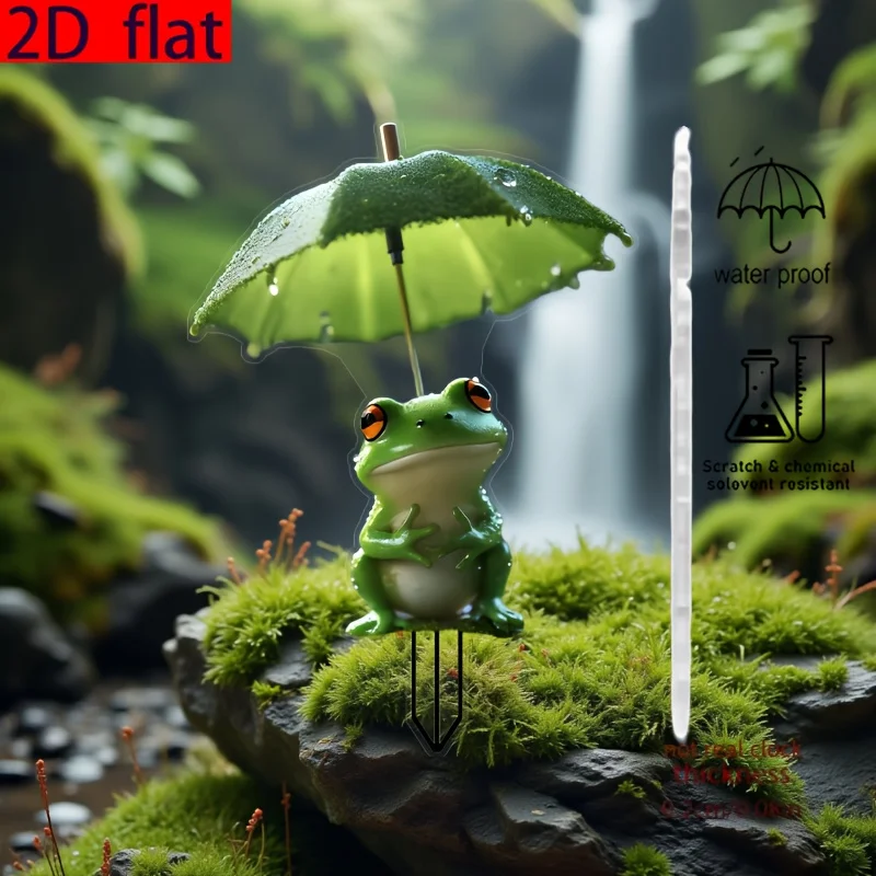 

Green Frog Holding Umbrella Figurine Resin Micro Landscape Garden Frog Statue Yard Lawn Indoor Outdoor Cartoon Frog Sculpture