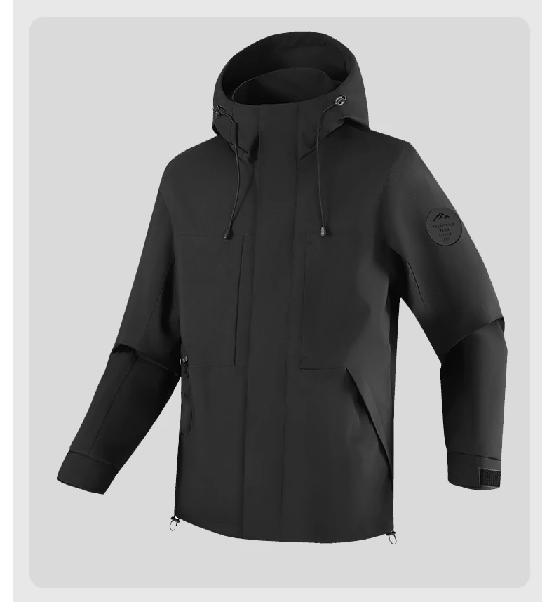 LNGXO Wasserdichte Windjacke für Damen und Herren, Outdoor-Sport, winddichte, einlagige Jacke, Wander-, Trekking-, Bergsteiger-Regenjacke – Detail 16