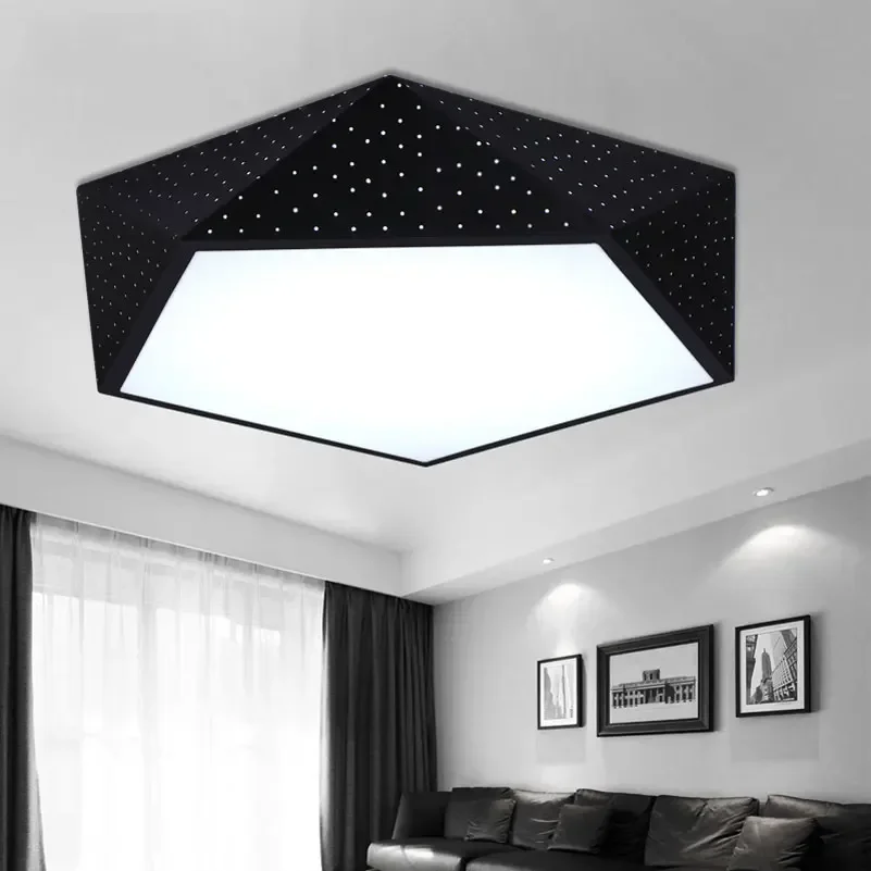 

Creative geometry led ceiling light ceiling lamps for bedroom balcony livingroom,hollow black white 420mm 24w domestic lights