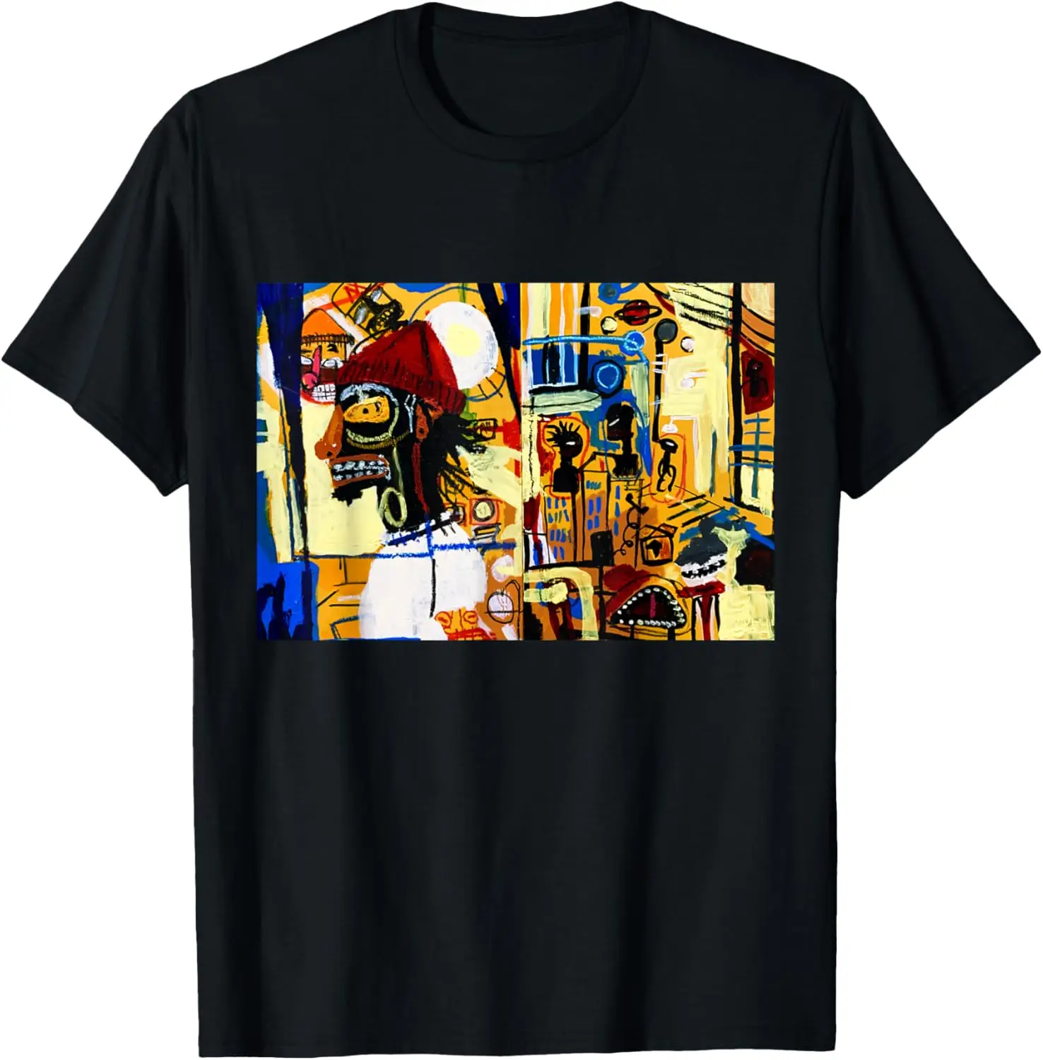 Yellow City Neo Expressionism Graphic Art Fashion T-Shirt