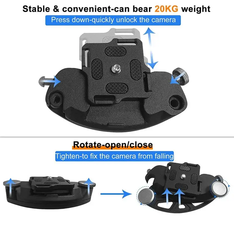SQPP-Waist Belt Clip Mounting Camera Accessories For Dslr Camera Shoulder Strap Clamp Black+Sliver