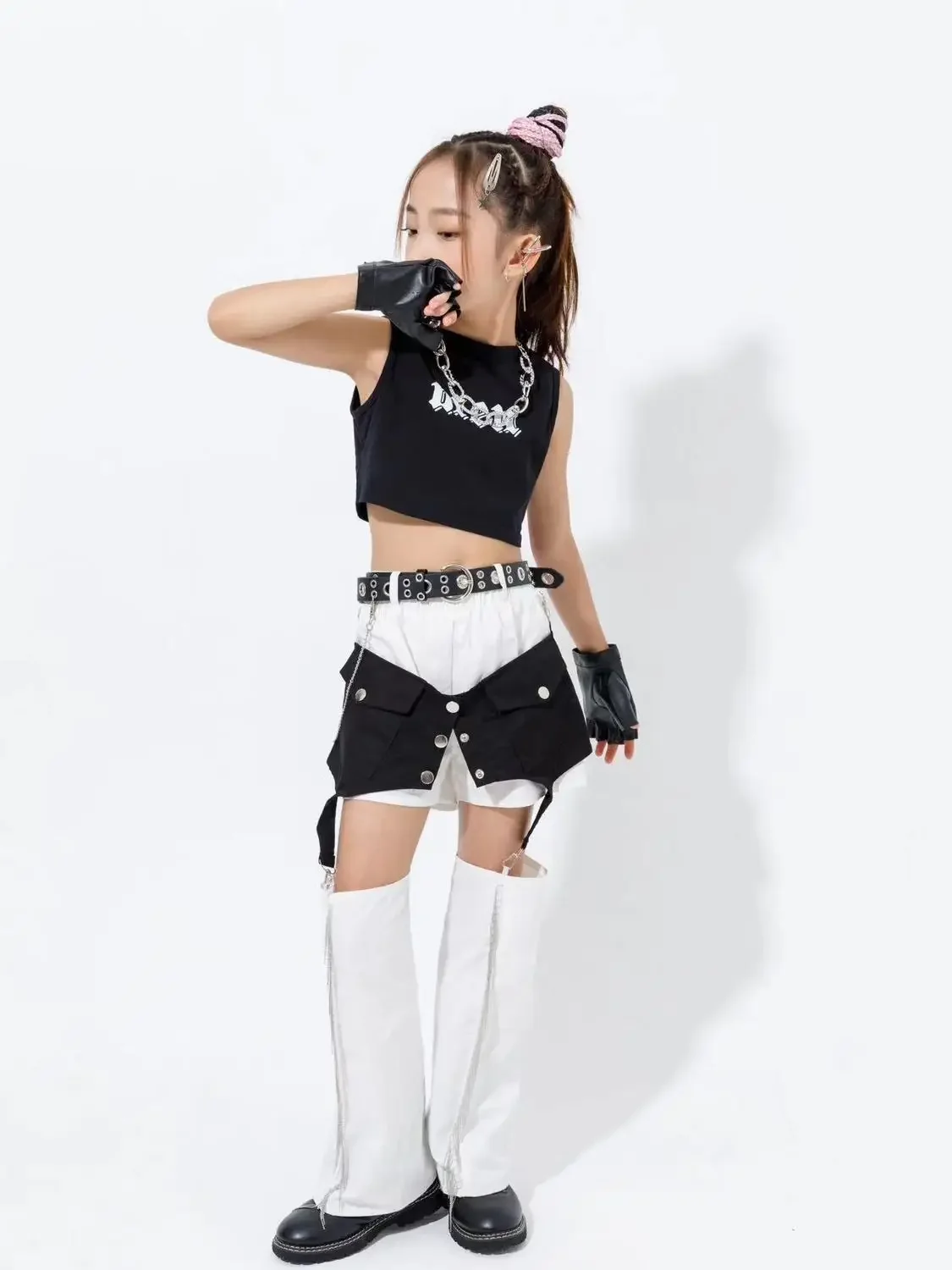 Girl's jazz dance costume trendy cool street children's runway show costume children's hip-hop street dance dress set