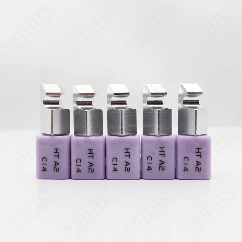 TJIRIS 5pcs/Box C14 HT/LT Dental Glass Ceramic Lithium Dislicate Blocks Emax CADCAM for Planmeca Dental Materials