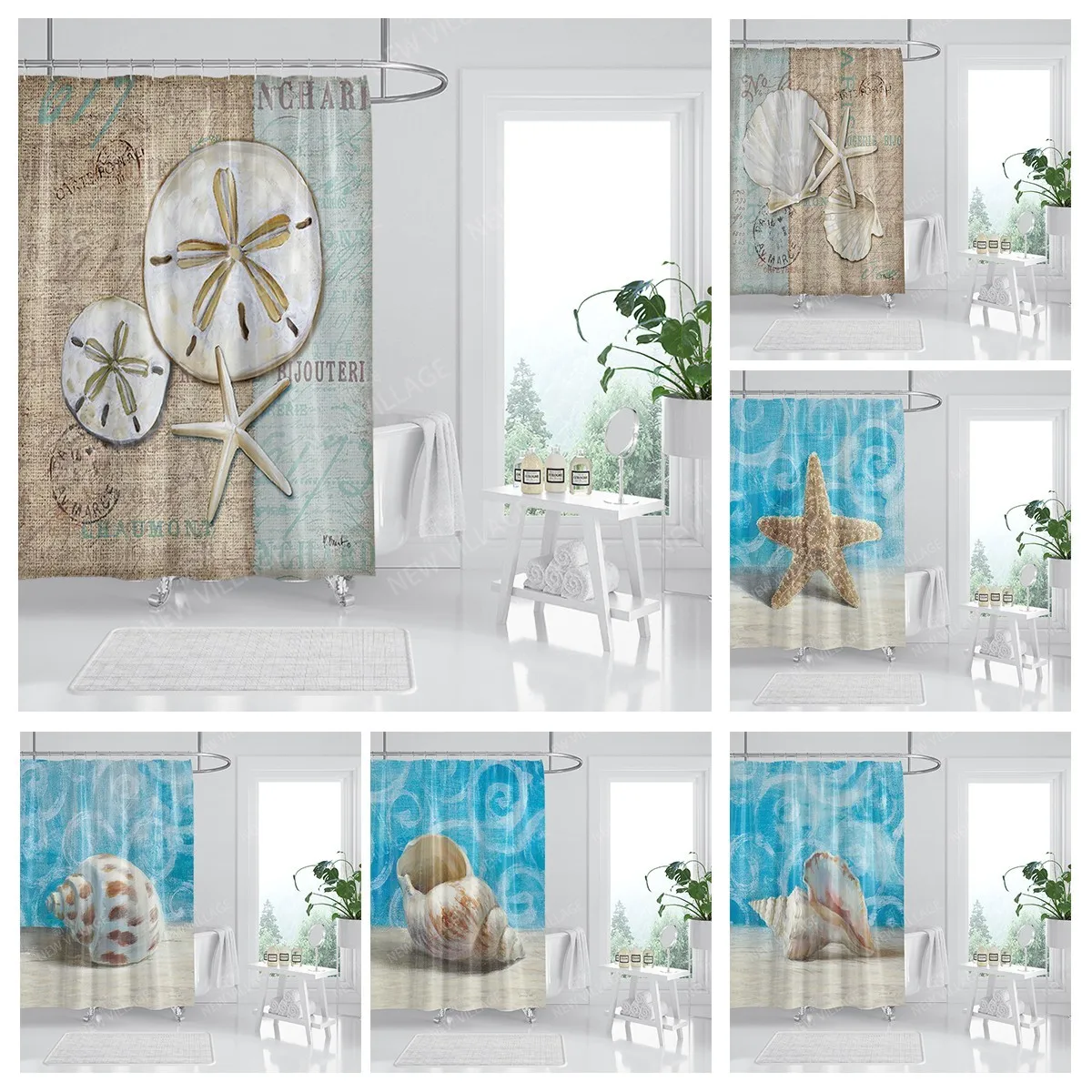 Home waterproof fabric bathroom curtain accessories 90x200 shower shower curtain 240 * 200 Atlantis style shower curtain