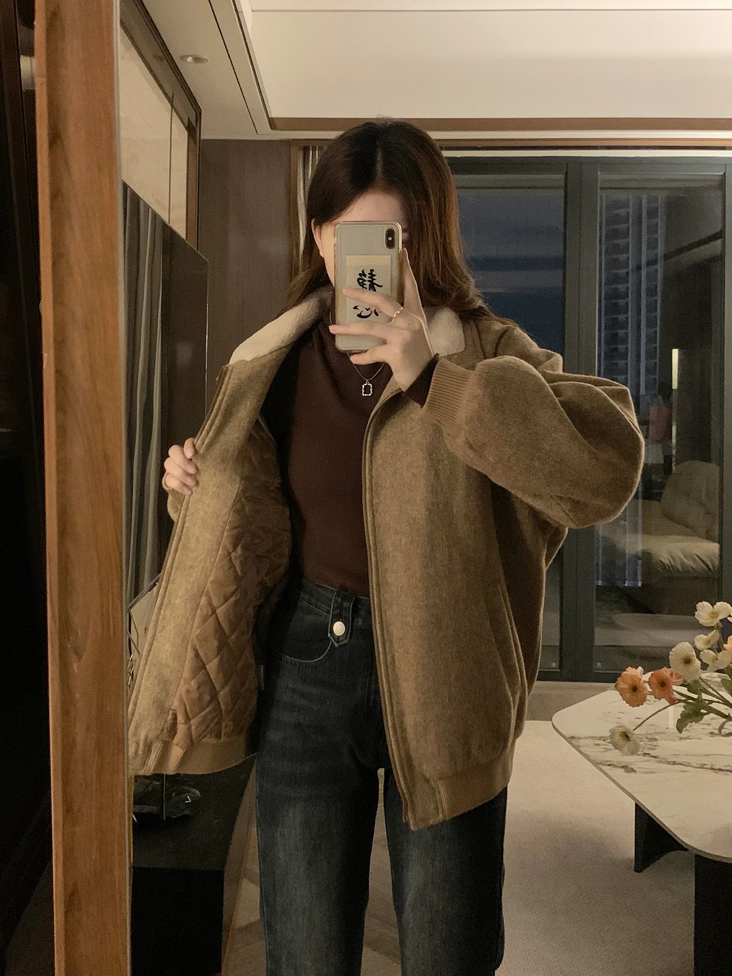 

Baseball Jackets Girls Red Womens Waterproof Working Softshell Campus Autumn Winter Slim-Fitting Casual Fur-Collar Windproof Y2K