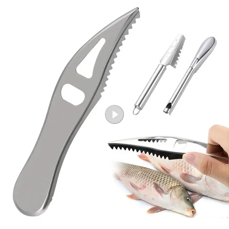 Fish Skin Brush Fast Remove Fish Scale Scraper Planer Tool Fish Scaler Fishing Knife Cleaning Tools Kitchen Cooking Accessories