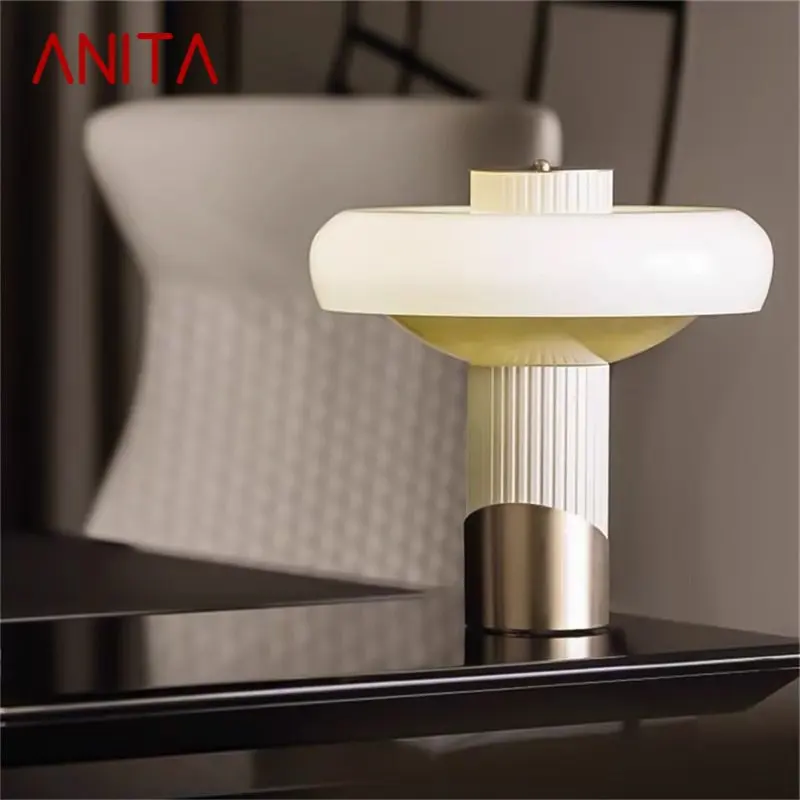 

ANITA American Style Table Light Postmodern Simple Creative Mushroom Decorative For Living Room Bedroom LED Desk Lamp