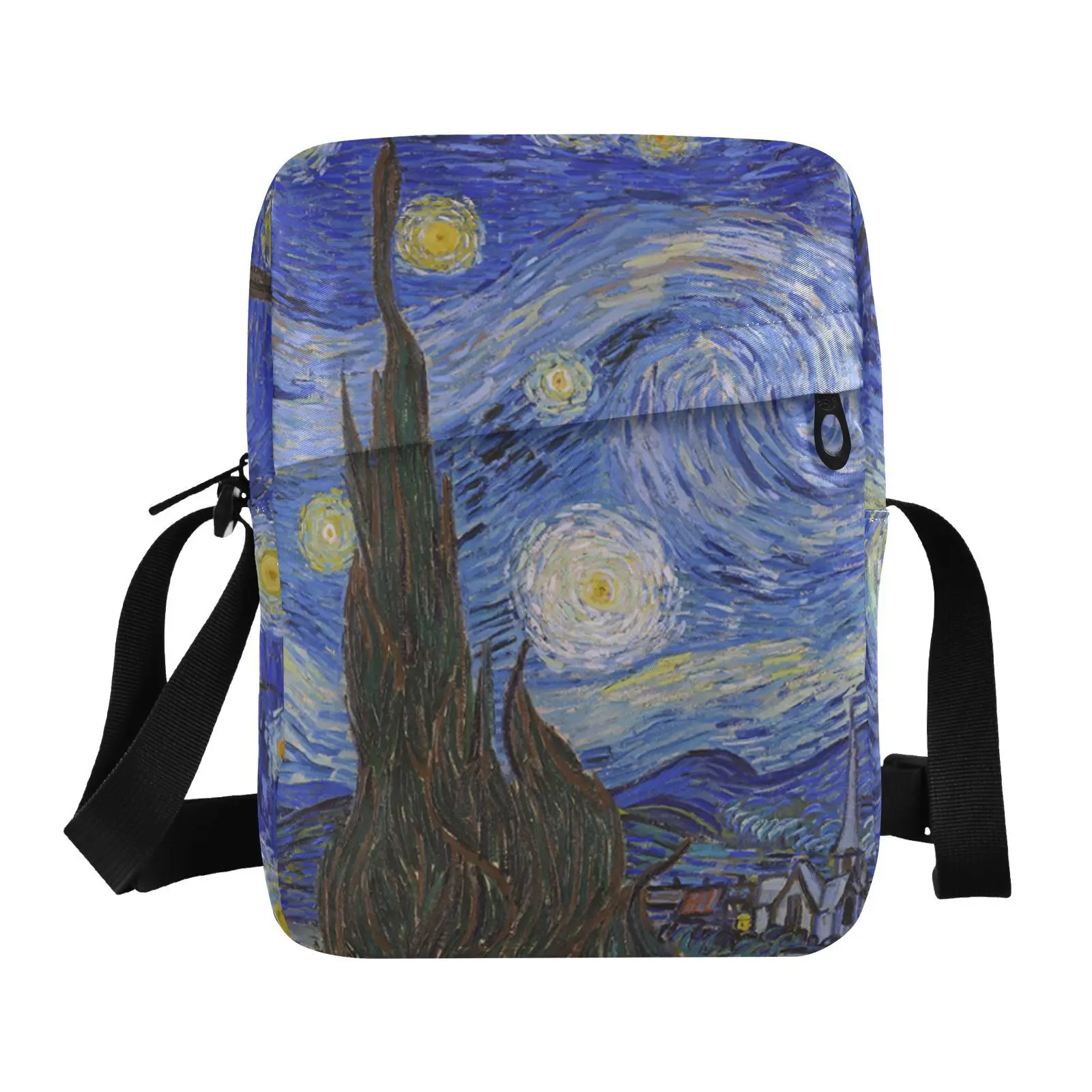 Fashion Men's Shoulder Bag Van Gogh oil painting printing Handbag Easy Travel Crossbody Bag Quality Small Messenger Bag