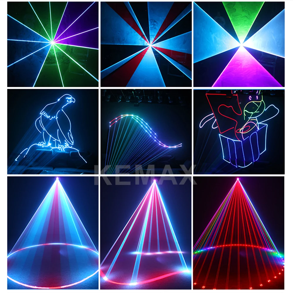 أضواء الليزر RGB DMX ثلاثية الأبعاد الرسوم المتحركة المسح 3 واط 4 واط 5 واط جهاز عرض ليزر مرحلة الحفلات ديسكو DJ الإضاءة لشريط ملهى ليلي الزفاف #6