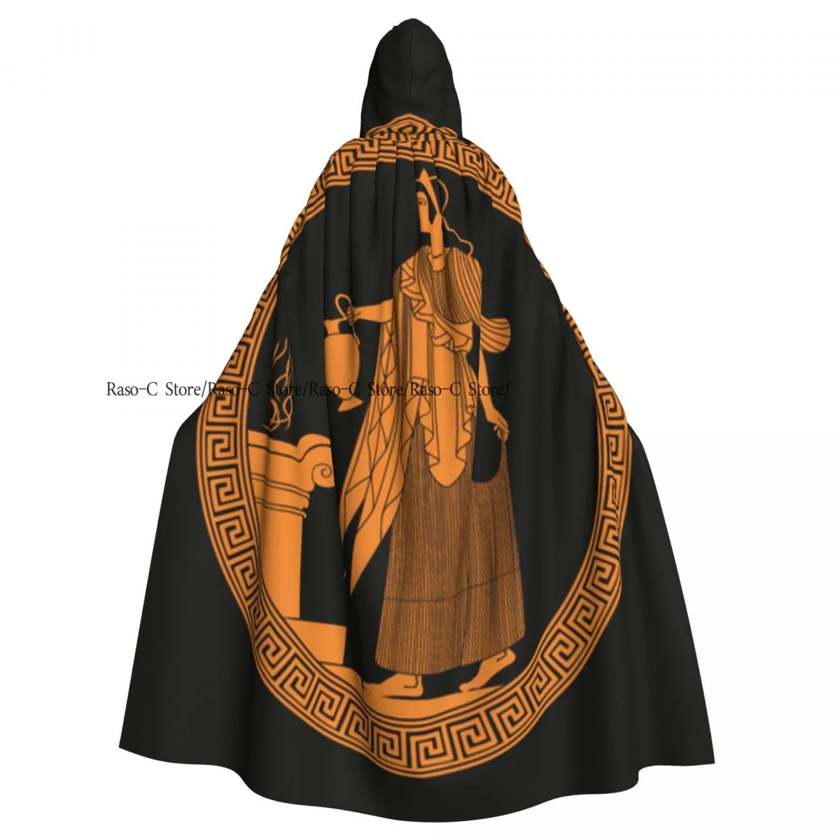 Ancient Greek Goddess Aphrodite With Pitcher Hooded Cloak Polyester Unisex Witch Cape Costume Accessory