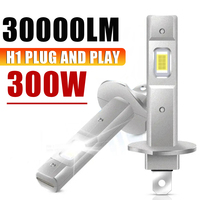 2Pcs Canbus LED Light Bulb H1 LED Headlight Mini Size Design Wireless Fanless For Car LED Lamp 7585 CSP Chip 300W 12V