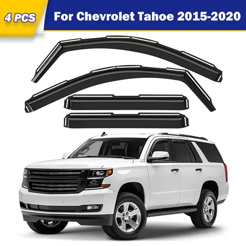 4PCS Car Rain Guards Window Visors for Chevrolet Tahoe 2015 2016 2017 2018 2019 2020 Wind Deflectors Vent Shades Auto Parts