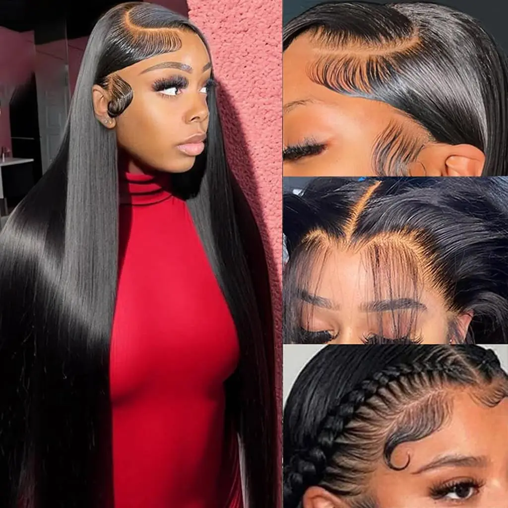 

40-дюймовые парики фронта шнурка Человеческие волосы 250% Плотность 13x4 HD Прямые парики фронта шнурка Человеческие волосы Парики фронта шнурка для женщин