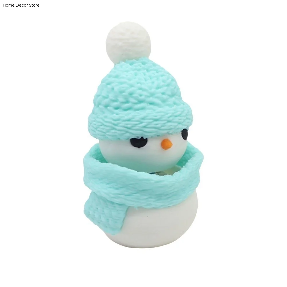 3D Printed Mini Clicker Ornament Relaxation Lightweight Christmas Snowman Figurine Portable Creative Snowman Button Cap Clicker