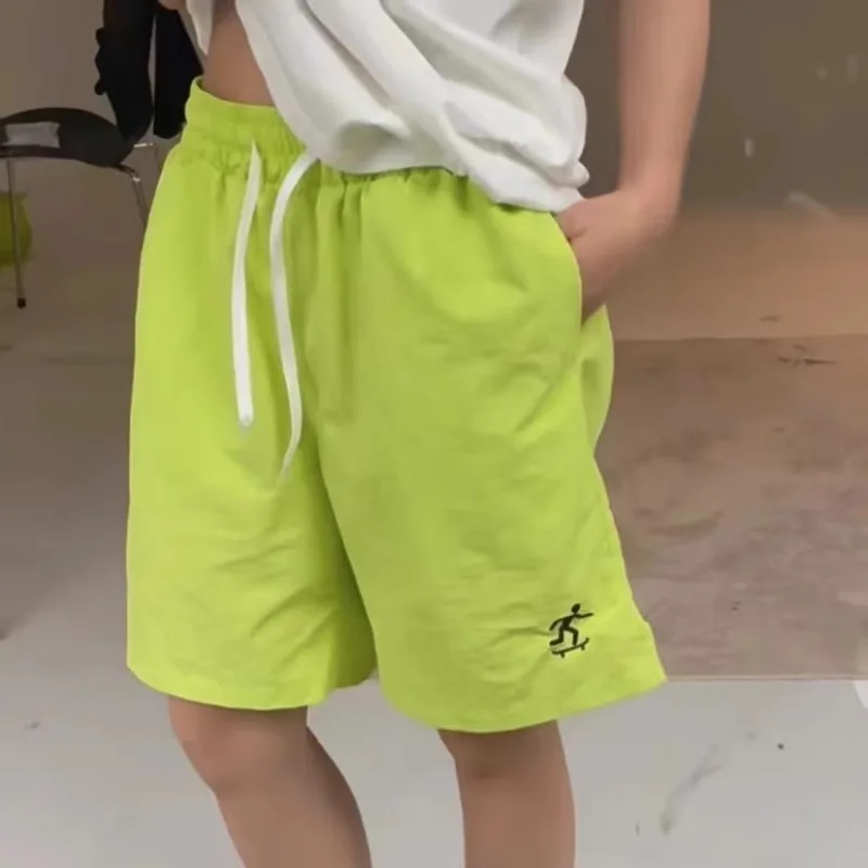 شورت نسائي صيفي جديد مريح سريع الجفاف بخصر مطاطي على الطراز الكوري تصميم فضفاض كبير الحجم رياضي يومي غير رسمي بسيط يناسب الجميع #6