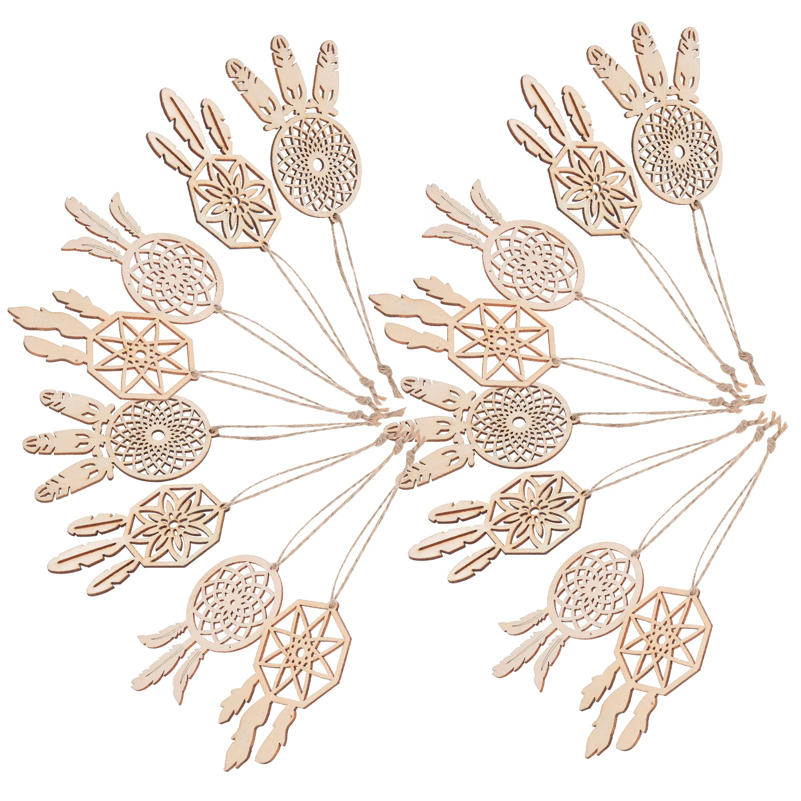 

40pcs Wooden Ornaments Home Decor Pendant Wall Hanging Dream Catchers Living Room Bedroom Background Woven Tapestry Exotic