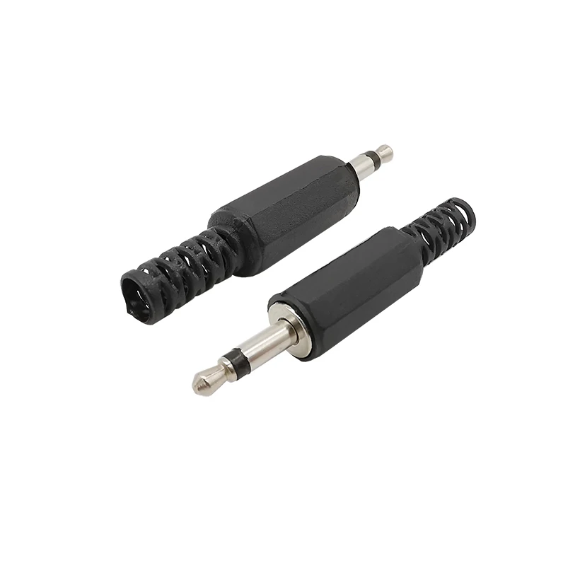 3.5mm Male Mono Plug Audio Adapter 2 Pole 3.5mm Plug Jack Single Channel Audio Headphone Cable Soldering Connector DIY Repair