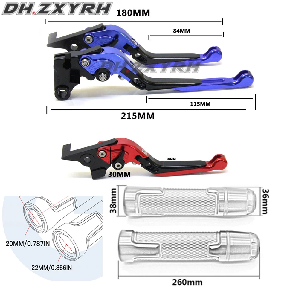 For Yamaha XT660 XT660R XT660X XT 660 R/X 2004-2013 Adjustable Brake Clutch Lever Foldable Handle Hand Grips Set 2012 2011 2010 view 2