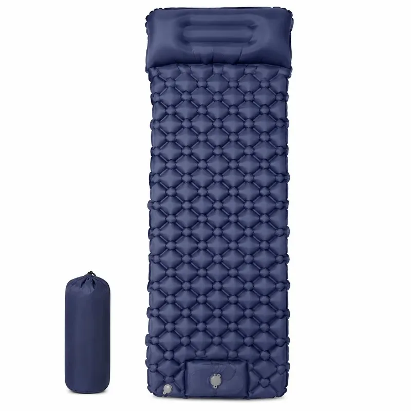 Single Camping Inflatable Sleeping Pad 40D Nylon Material, Built-in Air Pump, Moisture-proof Air Cushion Fast Delivery