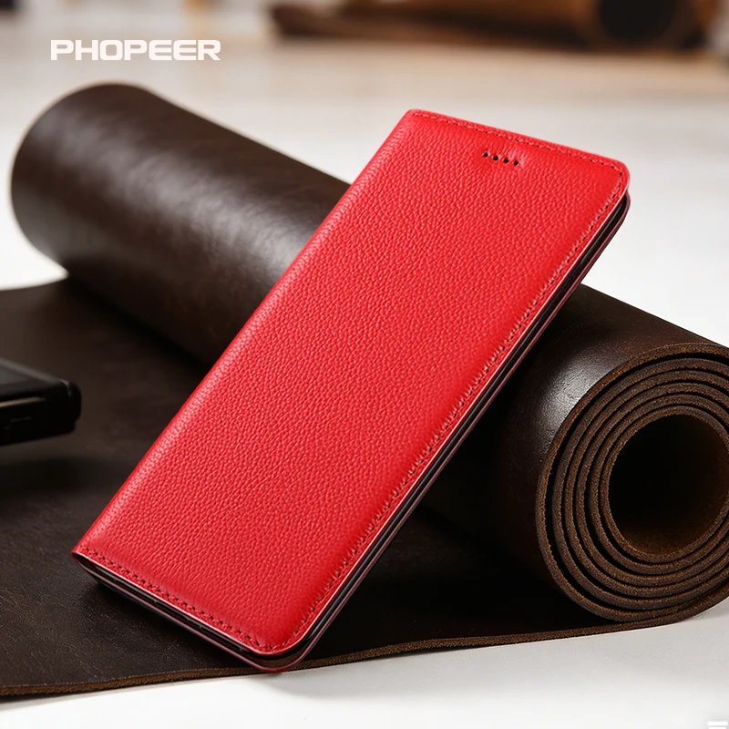 

Luxury Genuine Leather Case for Realme 16 15 14 13 12 11 10 T Pro Plus 5G Little Litchi Texture Phone Case