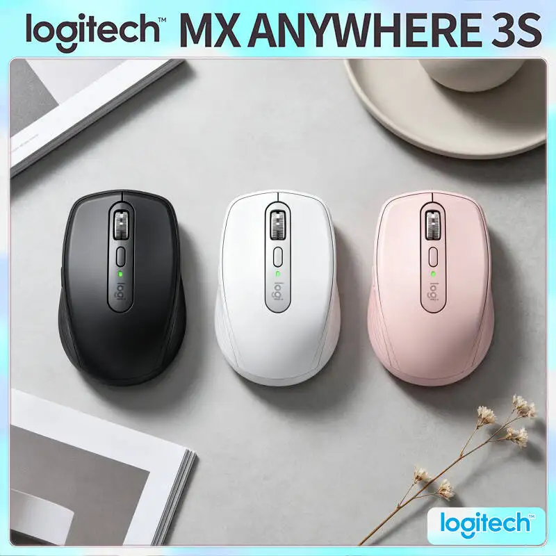 

Portable MX Anywhere 3S - 8K DPI Darkfield, Hyper-Scroll, Silent Click, Ideal for Site Office & Field Work Task