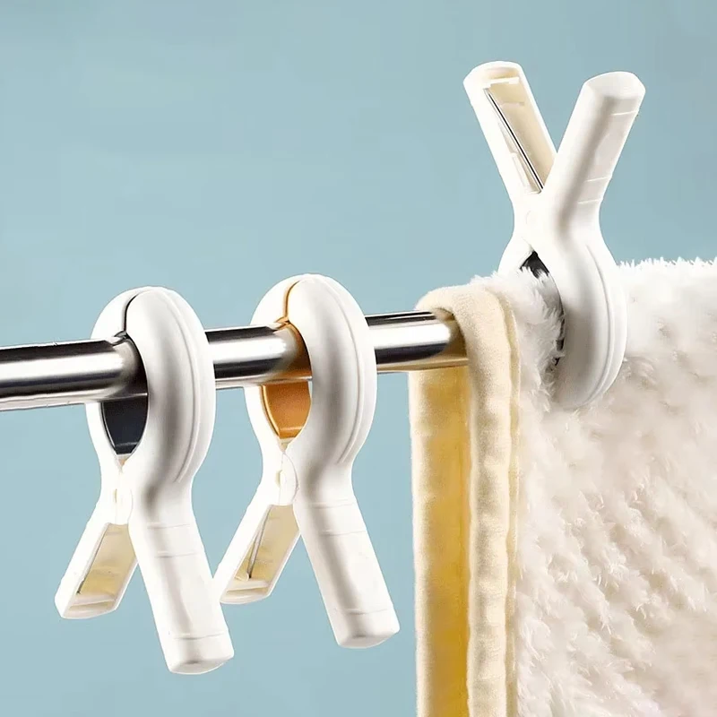 Beach Towel Clips Towel Holder Household Windproof Clothes Pins Non-Slip Strong Grip Pool Chair Clips Traceless Sock Quilt Clips