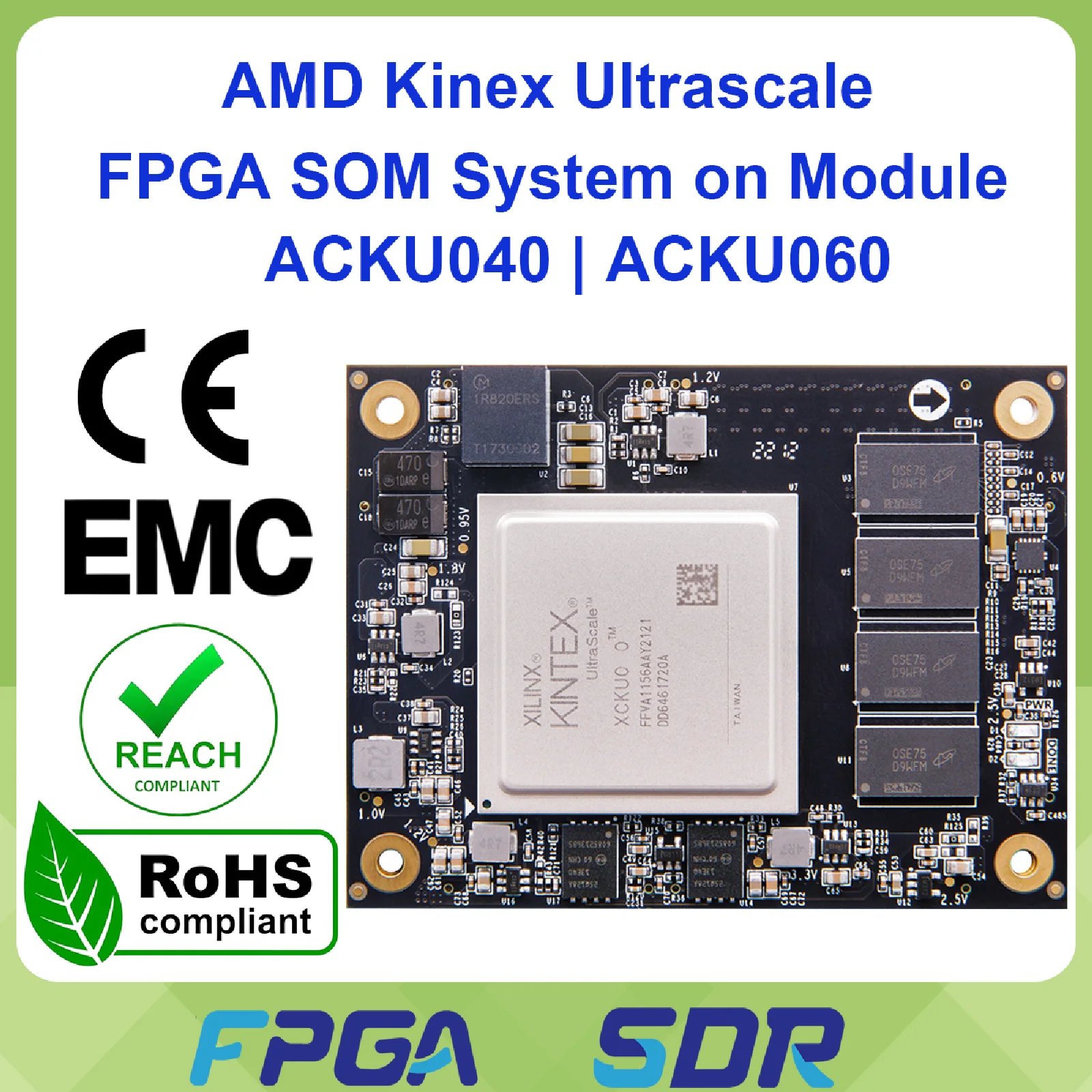 

ALINX ACKU040 ACKU060 SOM AMD Xilinx Kintex UltraScale XCKU040 XCKU060 KU040 KU060 FPGA Development Board