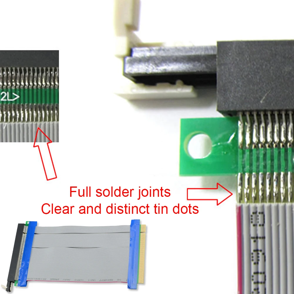PCI-E PCI Express 16X Riser Card Extender Flexible Extension Cable DIY Electronics Fit for 1U 2U Small Case